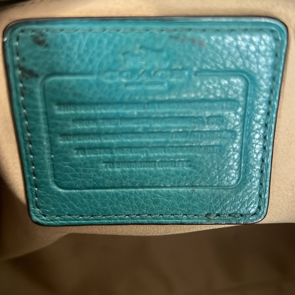 Turquoise Coach Purse, EUC - Picture 7 of 9